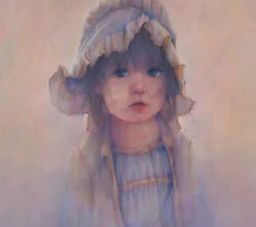 Artwork of a little girl wearing a hat